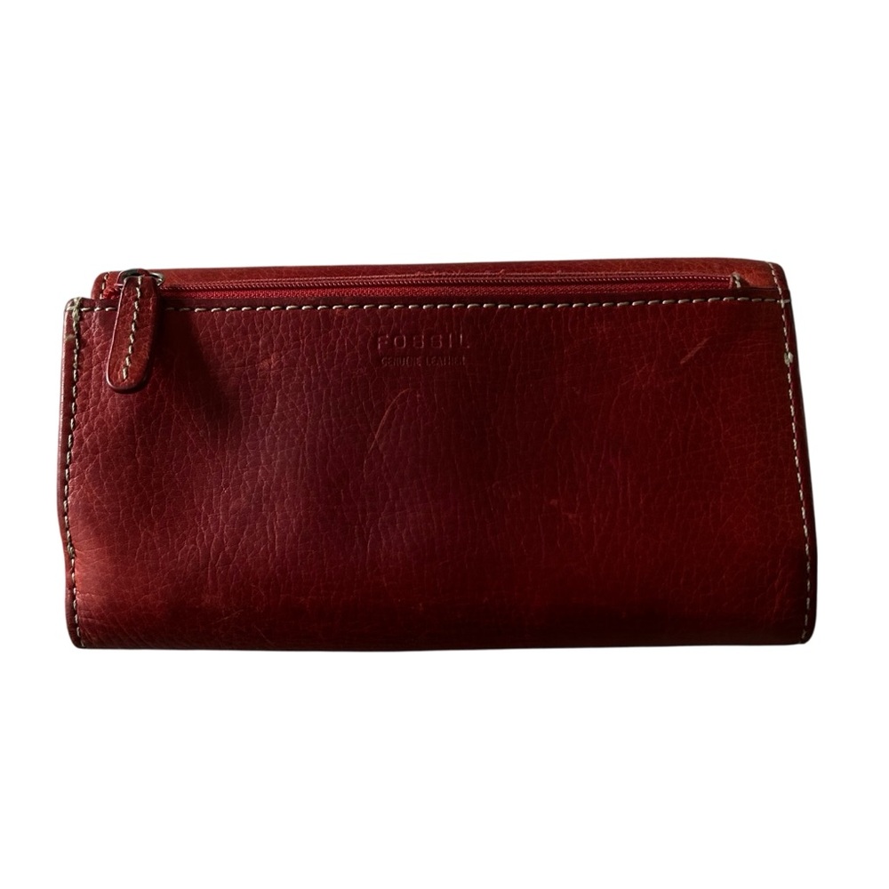 Fossil Dark Red Leather Wallet